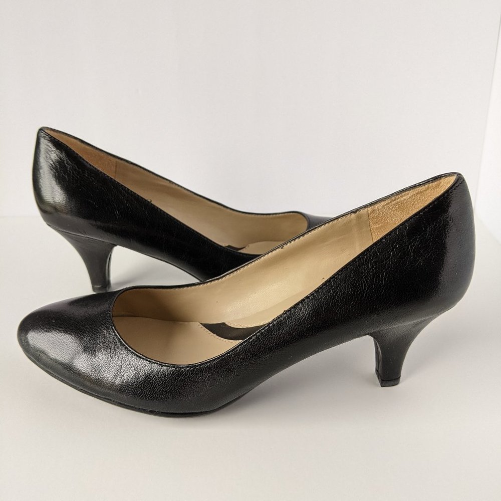Naturalizer Deino Black Leather Pumps